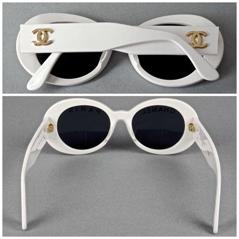 white round vintage chanel paris sunglasses replica|Vintage White Chanel Sunglasses .